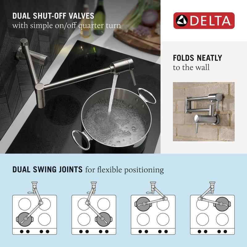 DELTA Other Contemporary Wall Mount Pot Filler — Champagne Bronze