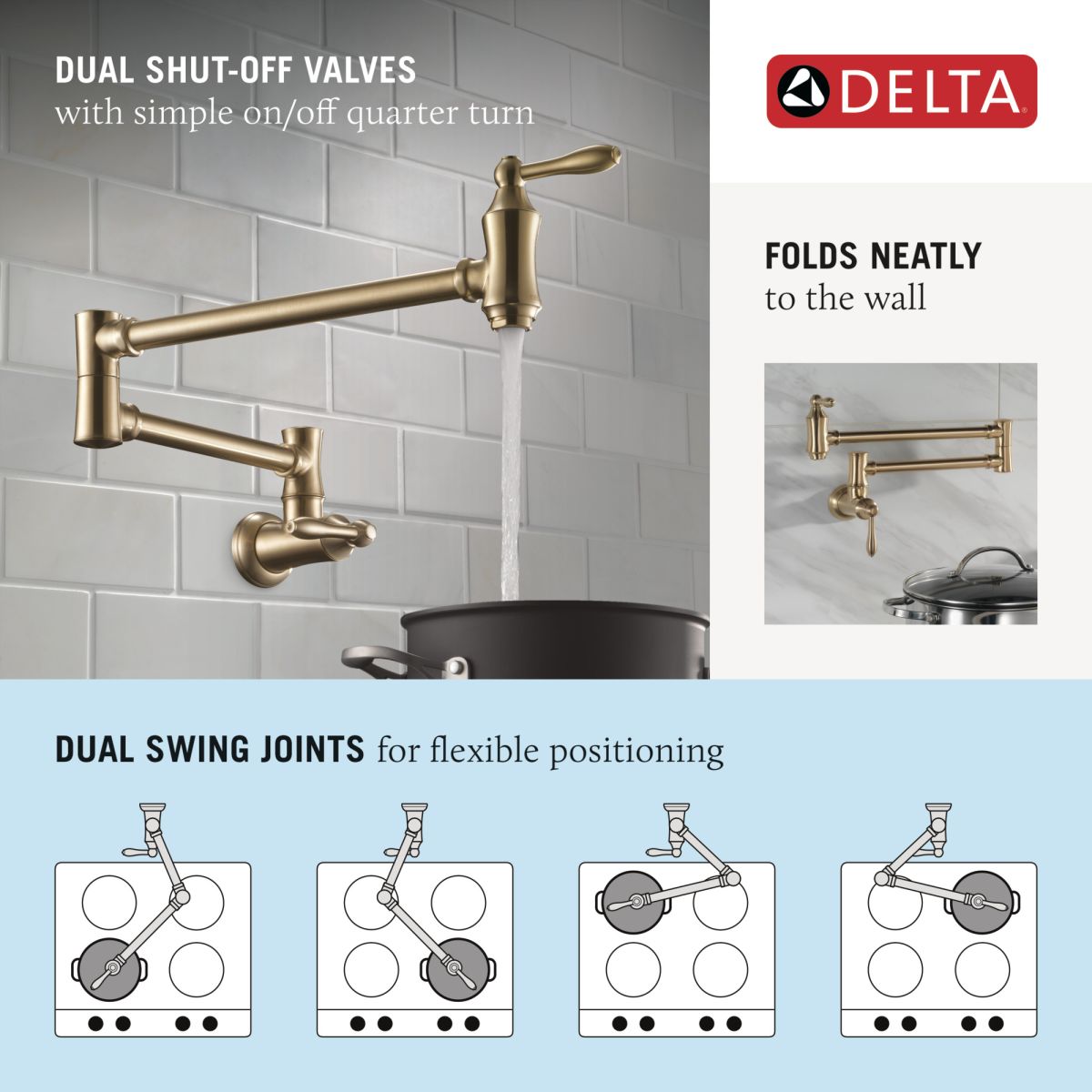 DELTA Other Traditional Wall Mount Pot Filler — Chrome