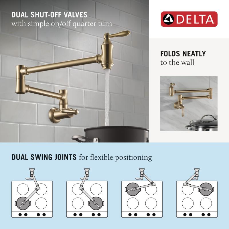 DELTA Other Traditional Wall Mount Pot Filler — Chrome