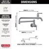 DELTA Broderick Wall Mount Pot Filler — Arctic Stainless