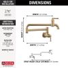 DELTA Broderick Wall Mount Pot Filler — Champagne Bronze