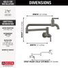 DELTA Broderick Wall Mount Pot Filler — Black Stainless