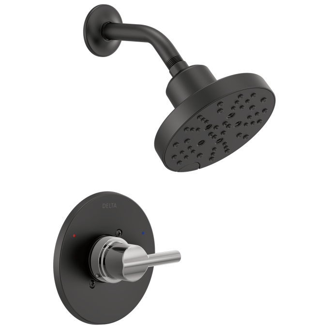 DELTA Nicoli Monitor 14 Series H2Okinetic Shower — Matte Black / Chrome