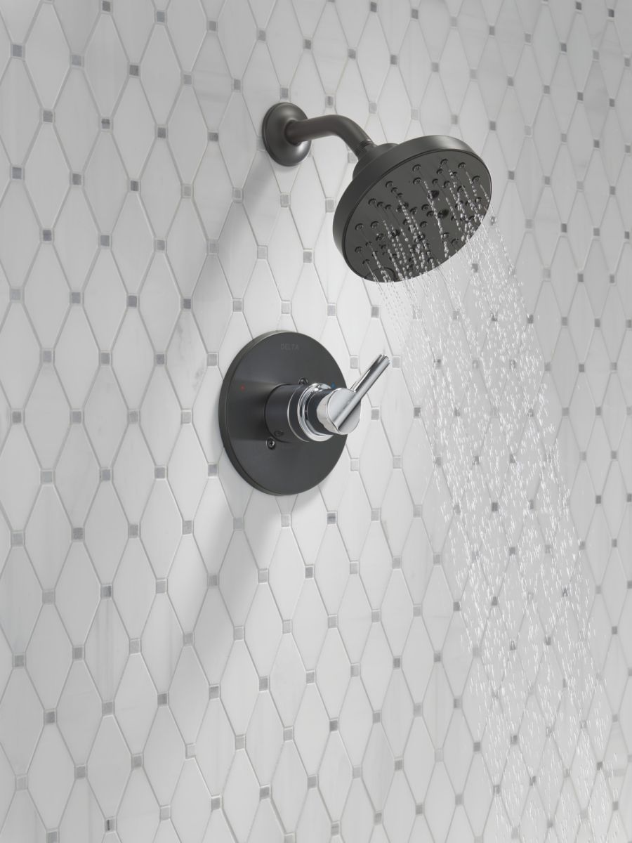 DELTA Nicoli Monitor 14 Series H2Okinetic Shower — Matte Black / Chrome