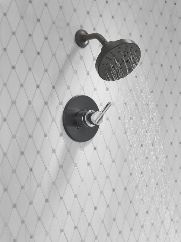 DELTA Nicoli Monitor 14 Series H2Okinetic Shower — Matte Black / Chrome