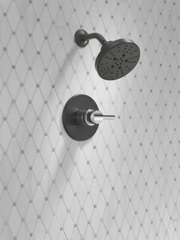 DELTA Nicoli Monitor 14 Series H2Okinetic Shower — Matte Black / Chrome