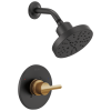 DELTA Nicoli Monitor 14 Series H2Okinetic Shower — Matte Black / Champagne Bronze