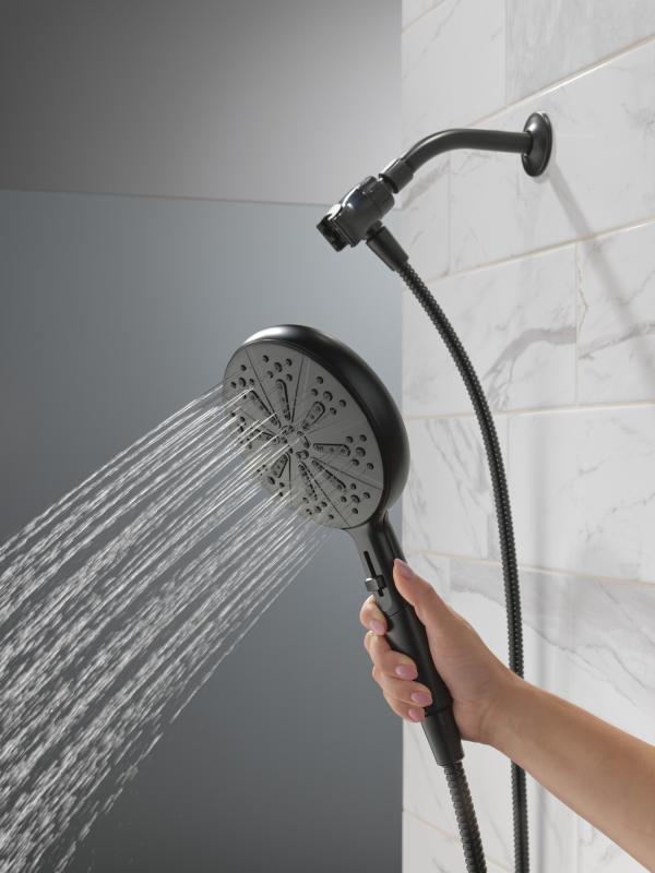 DELTA Nicoli Monitor 14 Series Tub and Shower with SureDock Hand Shower — Matte Black
