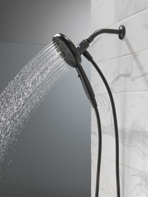 DELTA Nicoli Monitor 14 Series Tub and Shower with SureDock Hand Shower — Matte Black
