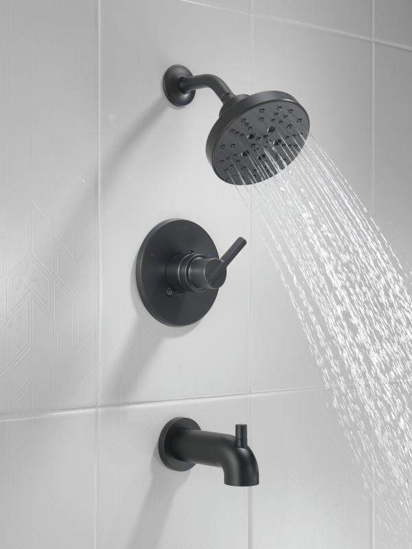 DELTA Nicoli Monitor 14 Series H2Okinetic Tub and Shower — Matte Black