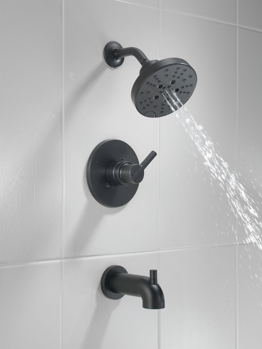 DELTA Nicoli Monitor 14 Series H2Okinetic Tub and Shower — Matte Black