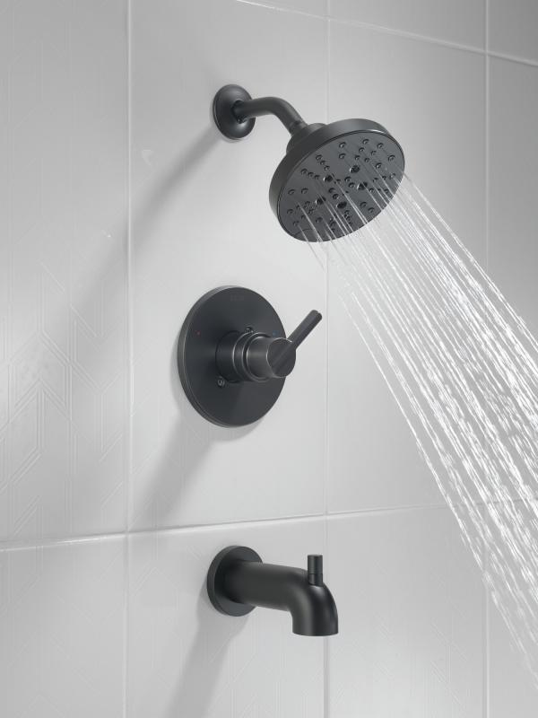 DELTA Nicoli Monitor 14 Series H2Okinetic Tub and Shower — Matte Black