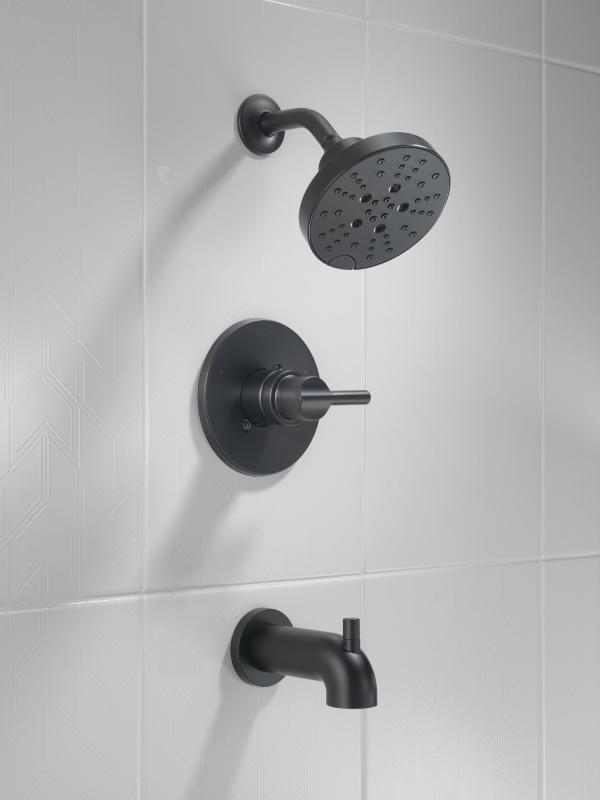 DELTA Nicoli Monitor 14 Series H2Okinetic Tub and Shower — Matte Black