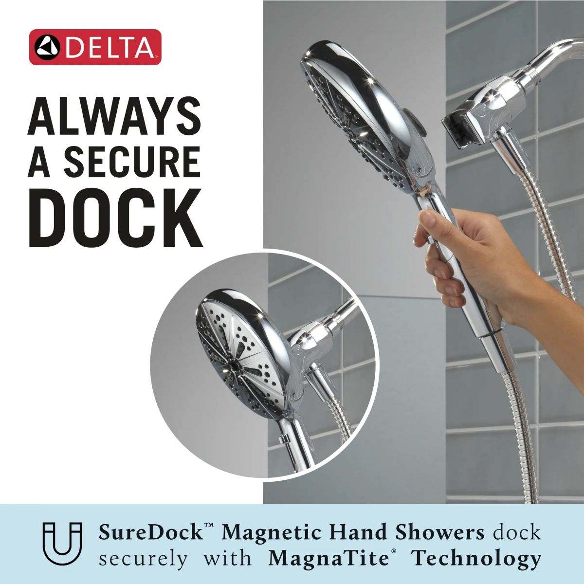 DELTA Nicoli Monitor 14 Series Tub and Shower with SureDock Hand Shower — Chrome