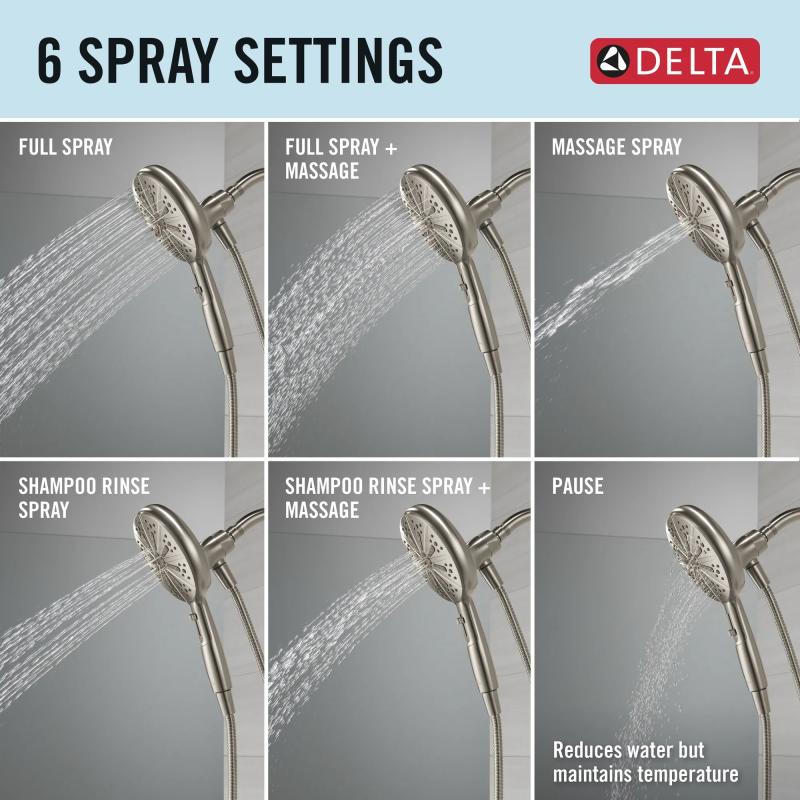 DELTA Nicoli Monitor 14 Series Tub and Shower with SureDock Hand Shower — Stainless