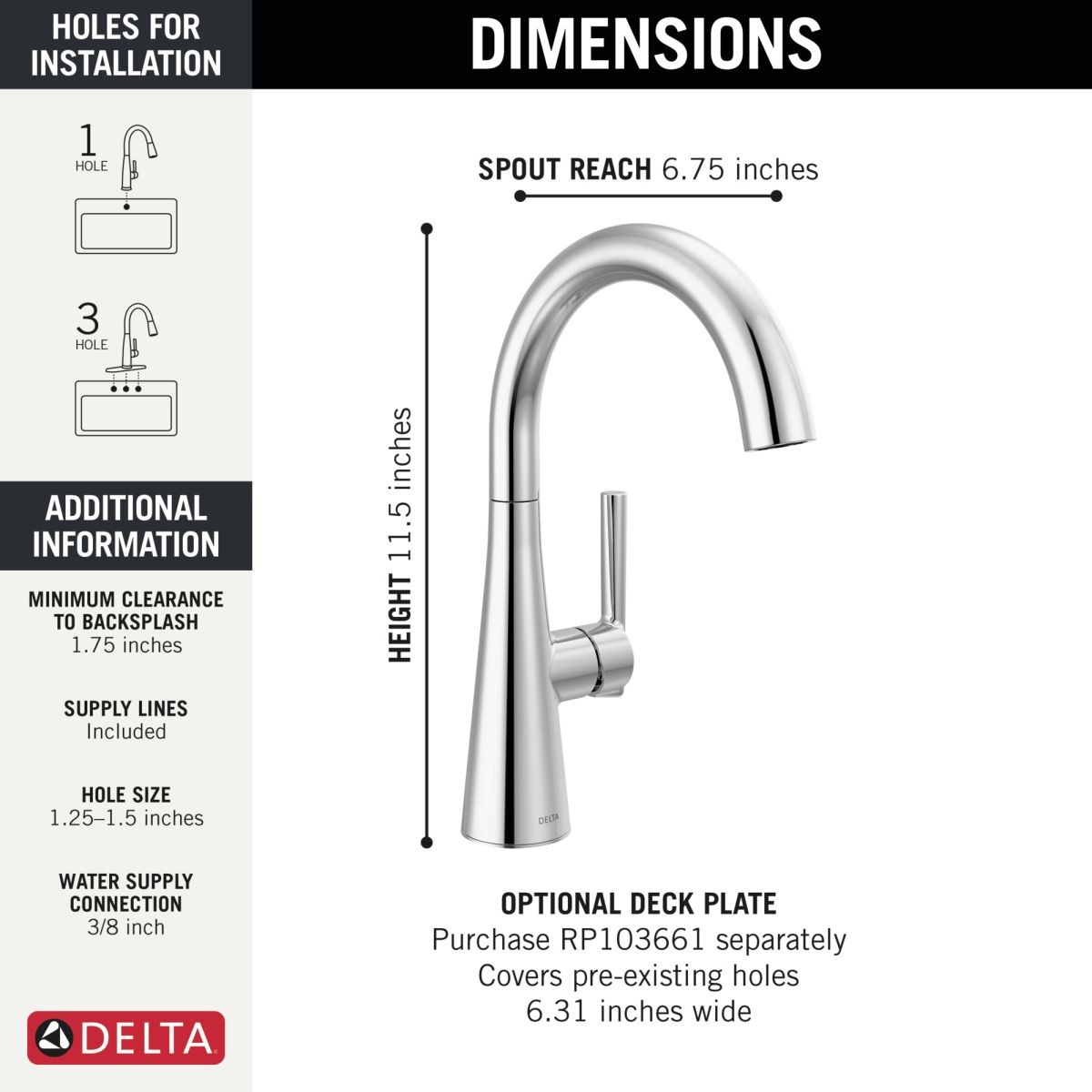 DELTA Other Single Handle Bar Prep Faucet — Chrome
