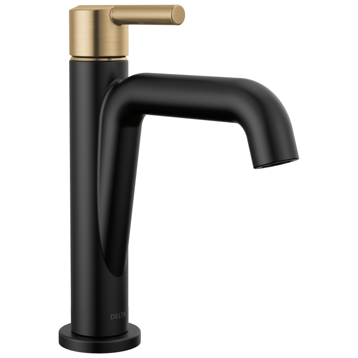 DELTA Nicoli Single Handle Bathroom Faucet — Matte Black / Champagne Bronze