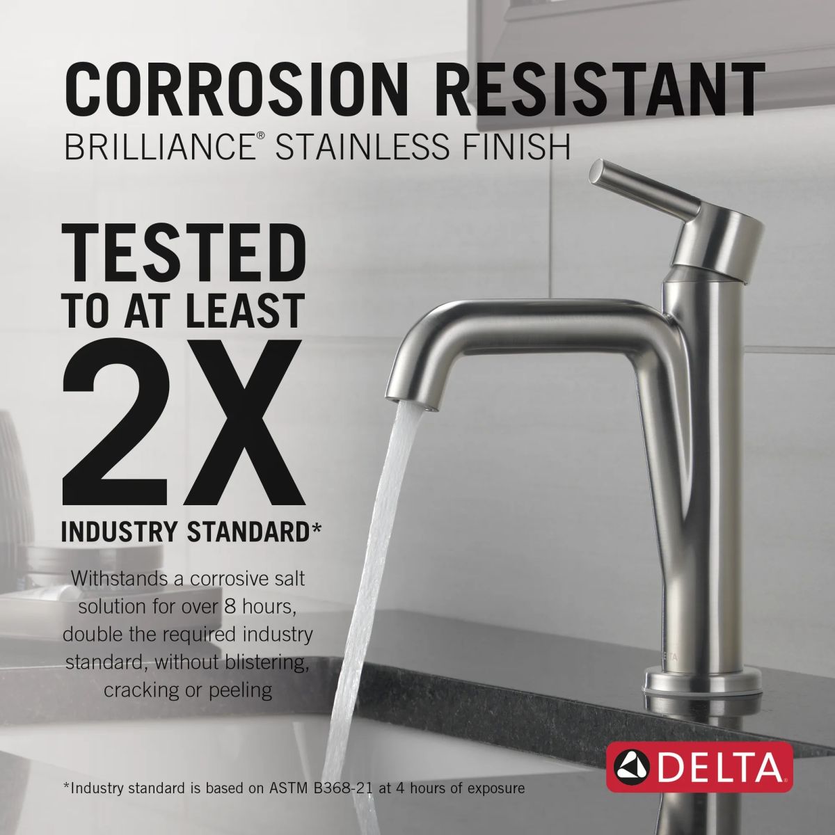 DELTA Nicoli Single Handle Bathroom Faucet — Stainless