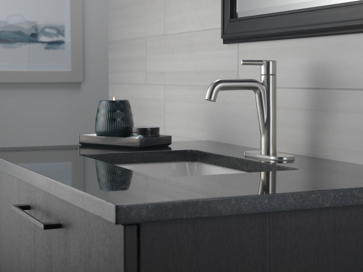 DELTA Nicoli Single Handle Bathroom Faucet — Stainless