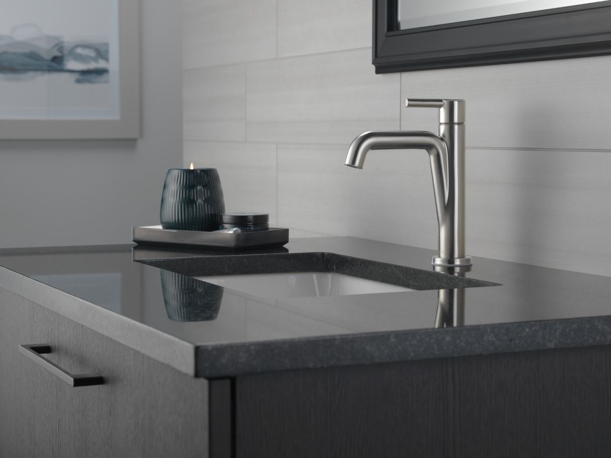 DELTA Nicoli Single Handle Bathroom Faucet — Stainless
