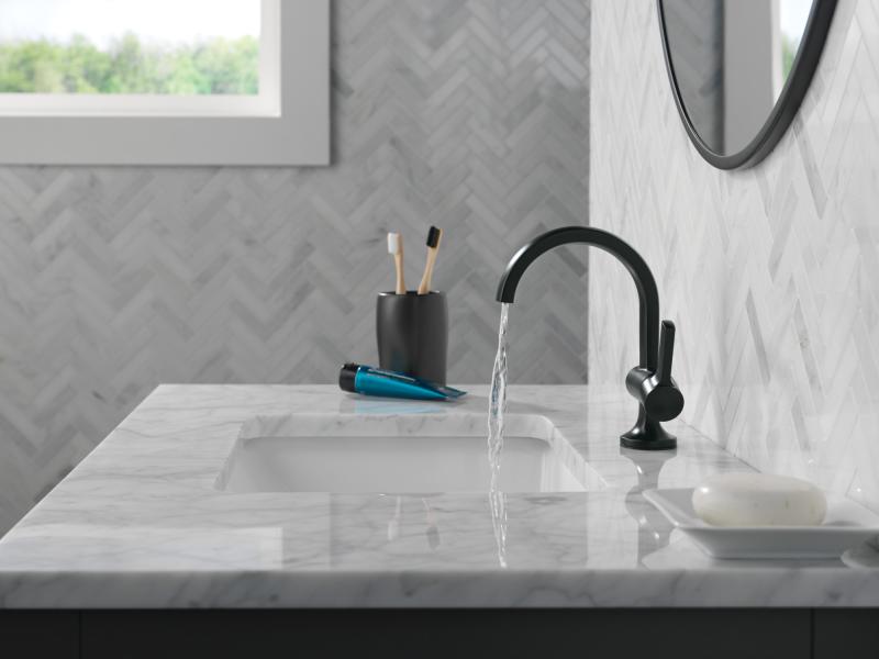 DELTA Albion  Single Handle Bathroom Faucet — Matte Black