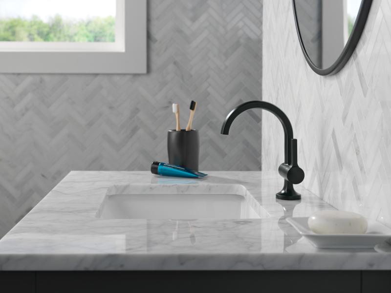 DELTA Albion  Single Handle Bathroom Faucet — Matte Black