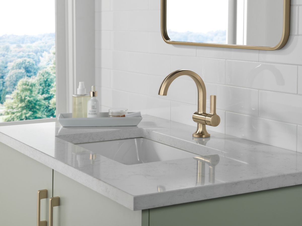 DELTA Albion  Single Handle Bathroom Faucet — Champagne Bronze