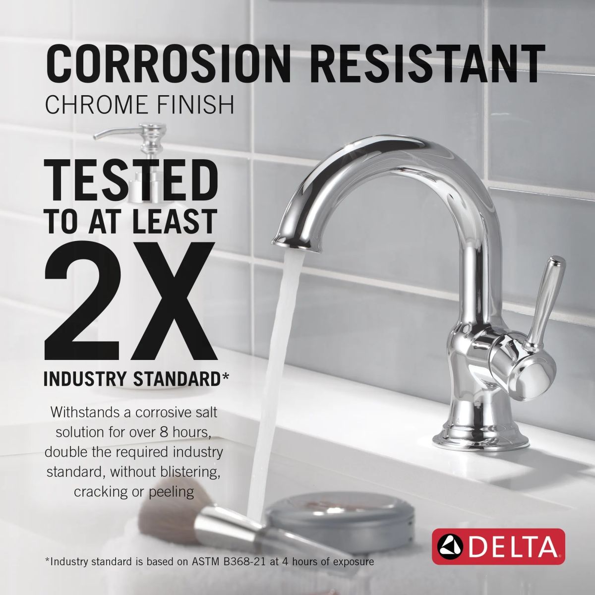 DELTA Roe Single Handle Bathroom Faucet — Chrome