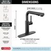 DELTA Daneri Single Handle Pull-Out Kitchen Faucet — Matte Black