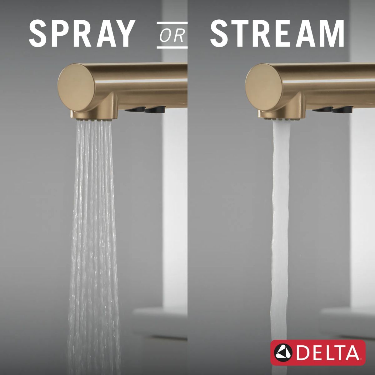 DELTA Daneri Single Handle Pull-Out Kitchen Faucet — Champagne Bronze
