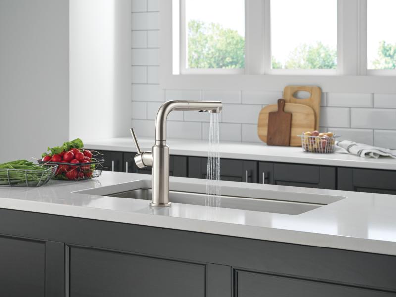 DELTA Daneri Single Handle Pull-Out Kitchen Faucet — Stainless