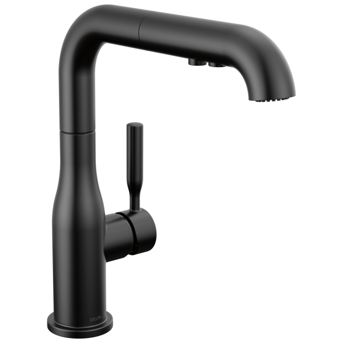DELTA Almari Single Handle Pull-Out Kitchen Faucet — Matte Black