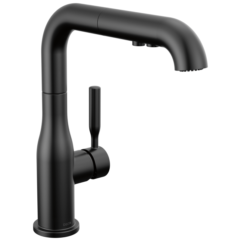 DELTA Almari Single Handle Pull-Out Kitchen Faucet — Matte Black