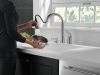DELTA Kate Single Handle Pull-Down Kitchen Faucet with Soap Dispenser — Chrome