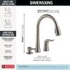 DELTA Kate Single Handle Pull-Down Kitchen Faucet with Soap Dispenser — Stainless