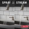 DELTA Kate Single Handle Pull-Down Kitchen Faucet with Soap Dispenser — Stainless