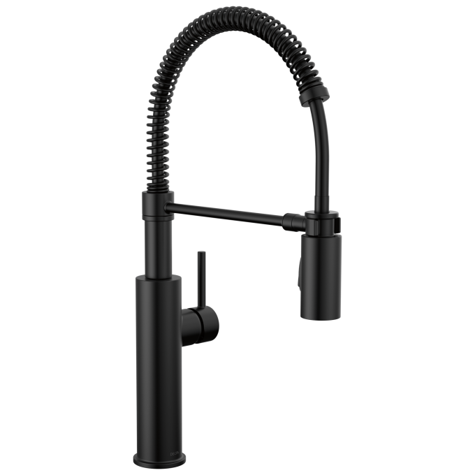 DELTA Antoni Single-Handle Pull-Down Spring Kitchen Faucet — Matte Black