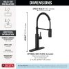 DELTA Antoni Single-Handle Pull-Down Spring Kitchen Faucet — Matte Black