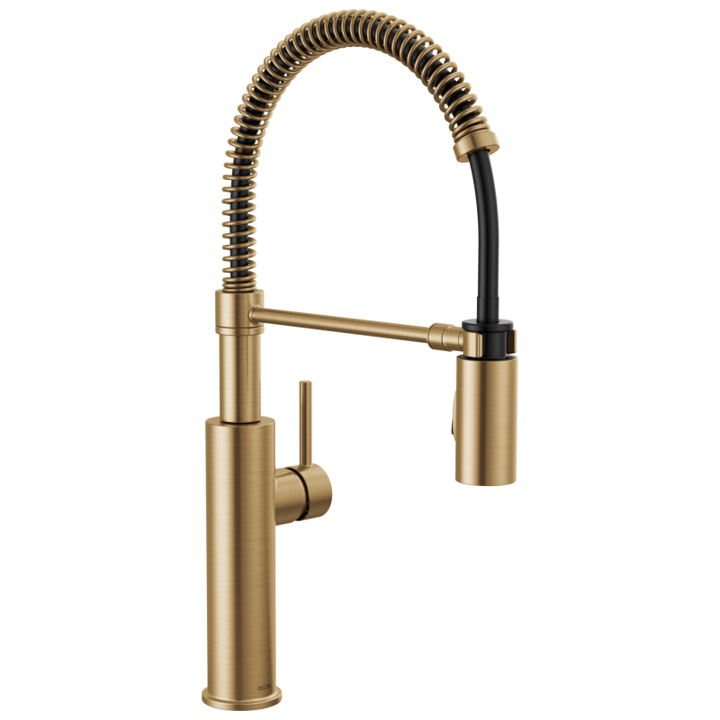 DELTA Antoni Single-Handle Pull-Down Spring Kitchen Faucet — Champagne Bronze