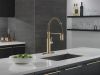 DELTA Antoni Single-Handle Pull-Down Spring Kitchen Faucet — Champagne Bronze