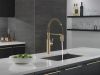 DELTA Antoni Single-Handle Pull-Down Spring Kitchen Faucet — Champagne Bronze