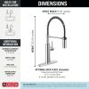 DELTA Antoni Single-Handle Pull-Down Spring Kitchen Faucet — Chrome