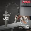 DELTA Antoni Single-Handle Pull-Down Spring Kitchen Faucet — Spotshield Stainless