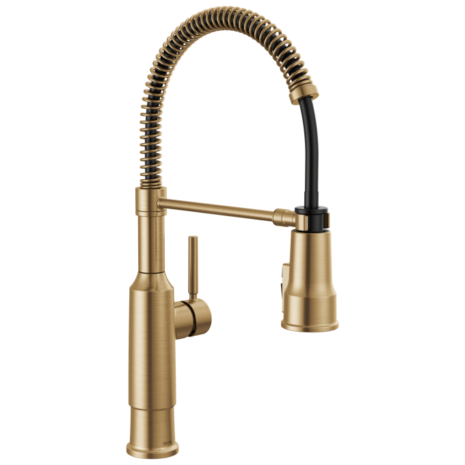 DELTA Theodora Single-Handle Pull-Down Spring Kitchen Faucet — Champagne Bronze