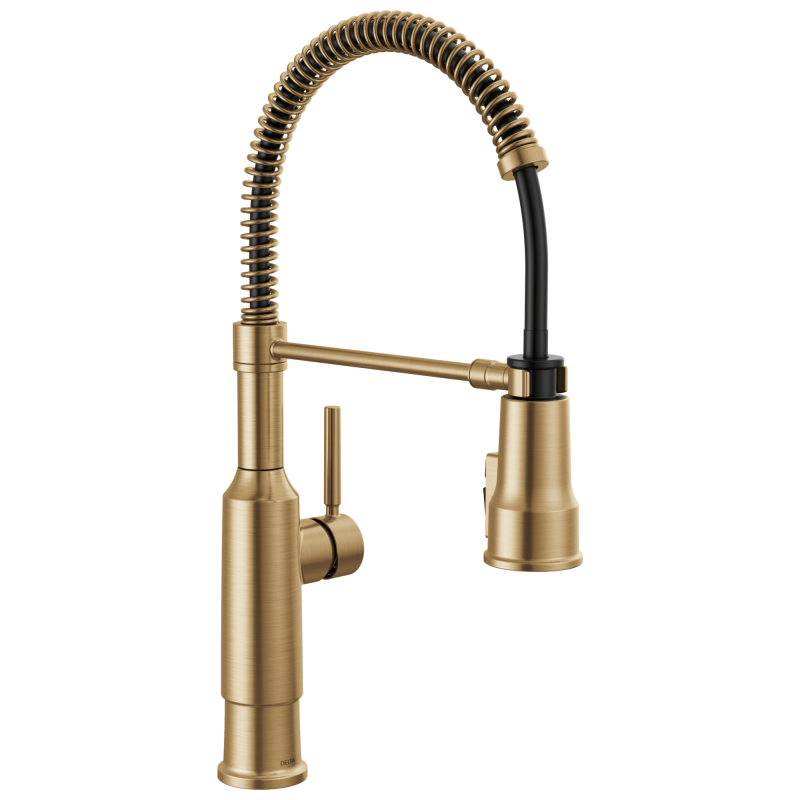 DELTA Theodora Single-Handle Pull-Down Spring Kitchen Faucet — Champagne Bronze