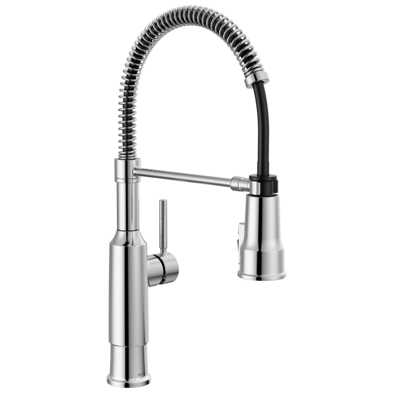 DELTA Theodora Single-Handle Pull-Down Spring Kitchen Faucet — Chrome