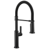 DELTA Rhett Single Handle Pull-Down Spring Kitchen Faucet — Matte Black