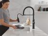 DELTA Rhett Single Handle Pull-Down Spring Kitchen Faucet — Matte Black