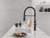 DELTA Rhett Single Handle Pull-Down Spring Kitchen Faucet — Matte Black
