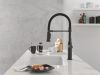 DELTA Rhett Single Handle Pull-Down Spring Kitchen Faucet — Matte Black